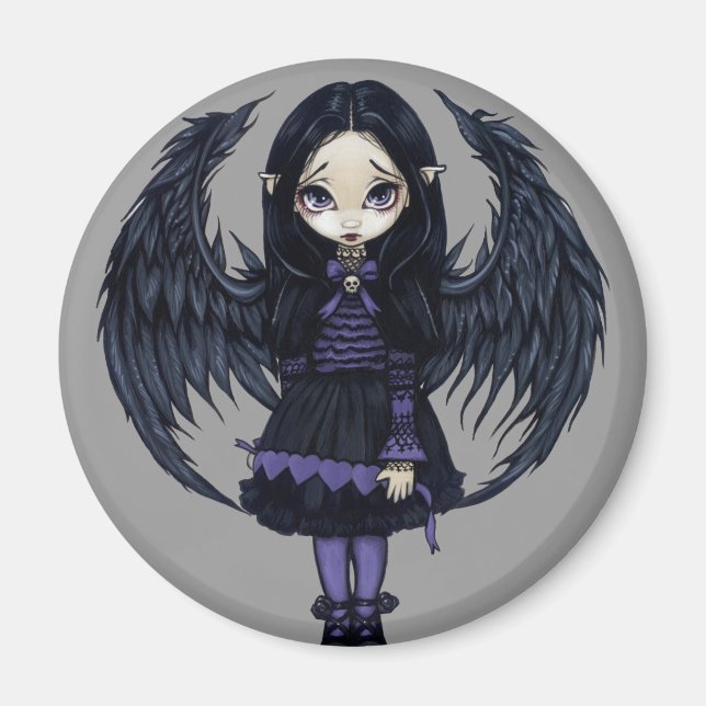 Aimant "Coeurs de papier pourpre" (Devant)