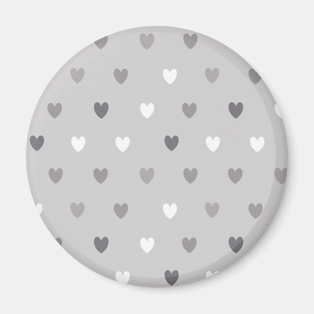Aimant Coeurs de polka minuscules dans les tons gris (Devant)