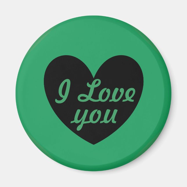 Aimant Coeurs de polka noir sur Kelly green (Devant)