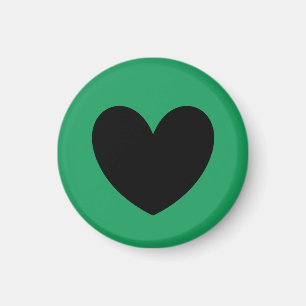 Aimant Coeurs de polka noir sur Kelly green