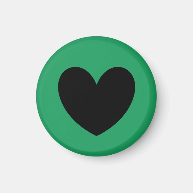 Aimant Coeurs de polka noir sur Kelly green (Devant)
