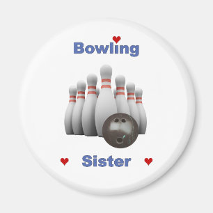 Aimant Coeurs de soeur de bowling