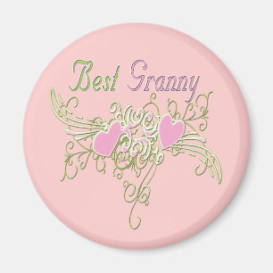 Aimant Coeurs de tourbillonnement de meilleure mamie