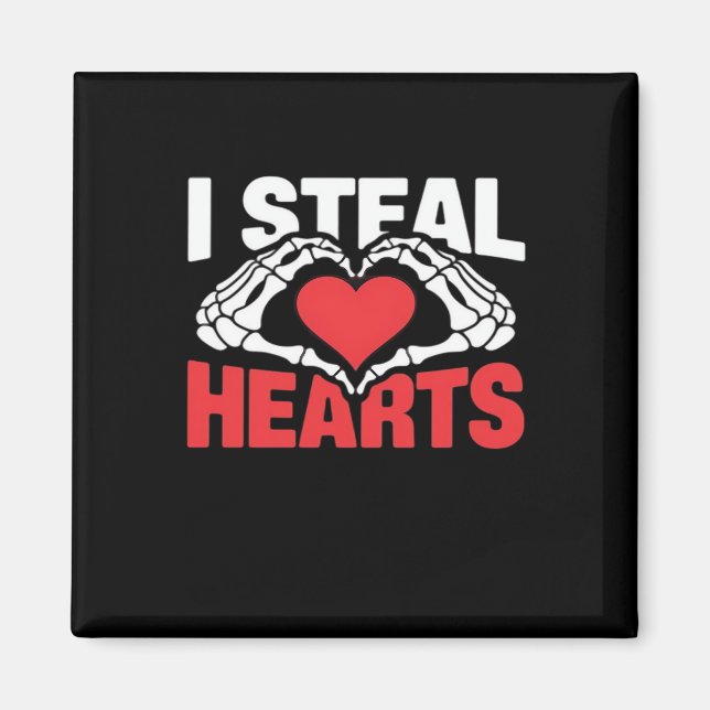 Aimant Coeurs de vol Valentines Jour Funny Skeleton Hand  (Devant)