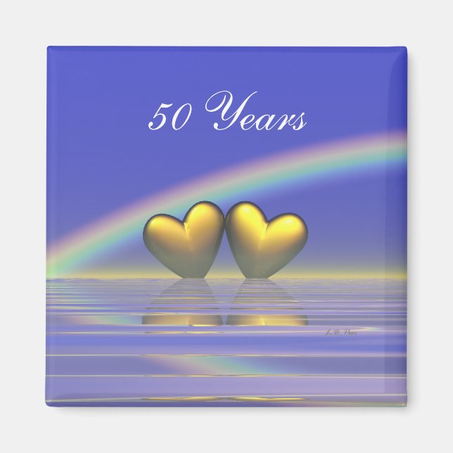 Aimant Coeurs d'or du 50e anniversaire (Devant)