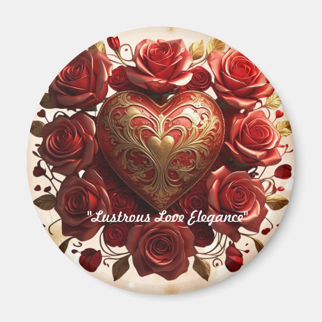 Aimant "Coeurs d'or luxueux" (Devant)