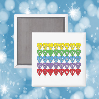 Aimant Coeurs du Colorado Motif arc-en-ciel