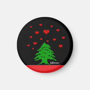 Aimant Coeurs du Liban & drapeau libanais mode / Amour