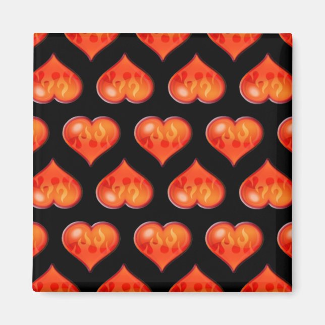 Aimant Coeurs en feu (Devant)