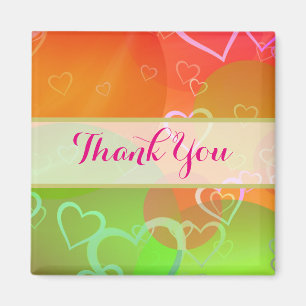 Aimant Coeurs et ballons colorés - Merci