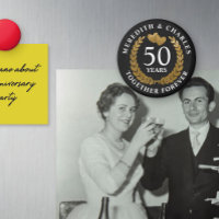 Cœurs et Couronne en Or Faux & 50e Anniversaire de