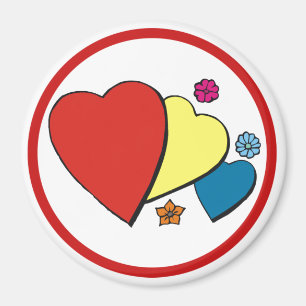 Aimant Coeurs et fleurs-