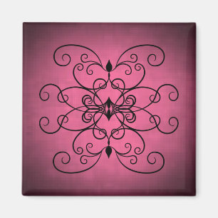 Aimant Coeurs et remous noirs et roses