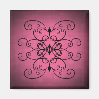 Aimant Coeurs et tourbillons noirs et roses