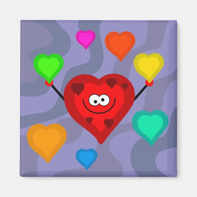 Aimant Coeurs funky (Devant)