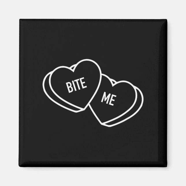 Aimant Cœurs mignons me mordent, Anti-Saint-Valentin drôl (Devant)