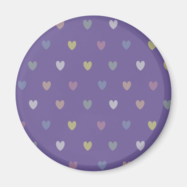 Aimant Coeurs minuscules polka sur violet violet Ultra vi (Devant)