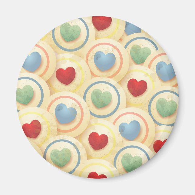 Aimant Coeurs motif de style vintage (Devant)