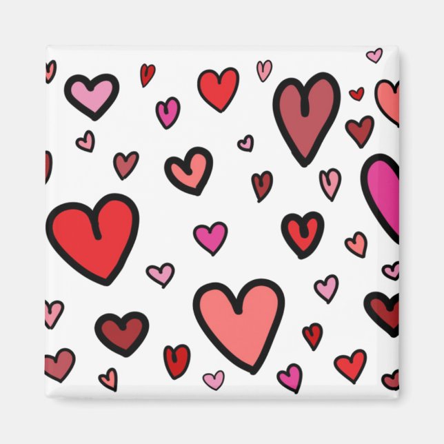 Aimant Coeurs personnalisables (Devant)