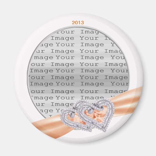 Aimant Coeurs personnalisés Tangerine Ruban magnétique (Devant)