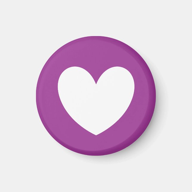 Aimant Coeurs polka blanc sur violet (Devant)