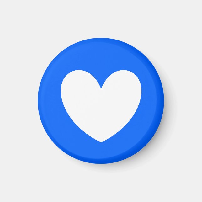 Aimant Coeurs polka blancs sur bleu (Devant)