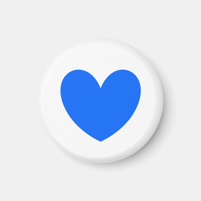 Aimant Coeurs polka bleu sur blanc (Devant)