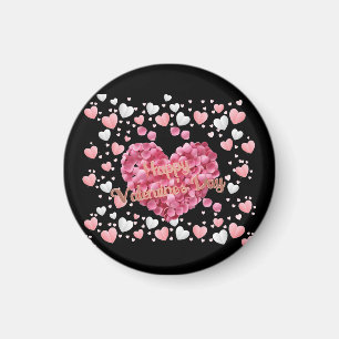 Aimant Coeurs roses élégants Saint-Valentin