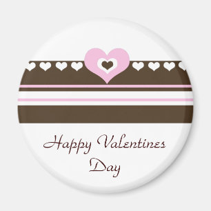 Aimant Cœurs roses et chocolat pour la Saint-Valentin