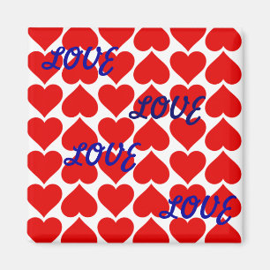 Aimant - coeurs rouges - AMOUR d'AMOUR d'AMOUR