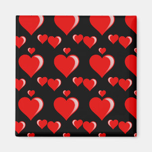 Aimant Coeurs rouges et noirs Motif de la Saint-Valentin