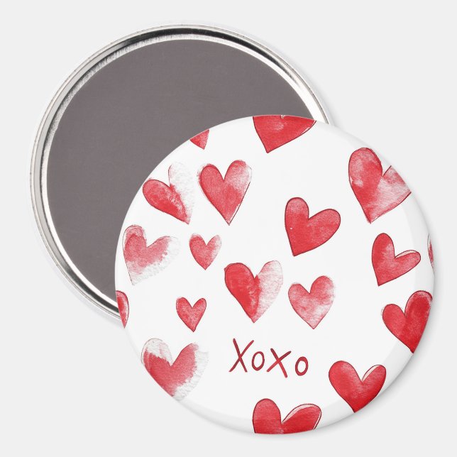 Aimant Coeurs rouges XOXO Love (Recto/Verso)