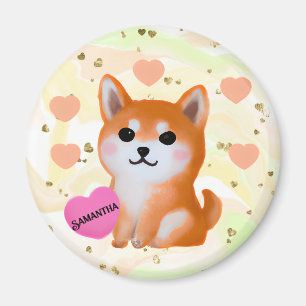 Aimant Coeurs Shiba Inu mignons Pour Amoureux des chien