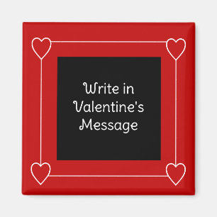 Aimant Cœurs simples Saint-Valentin Ajouter un message au