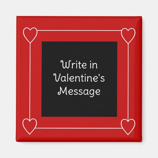 Aimant Cœurs simples Saint-Valentin Ajouter un message au (Devant)