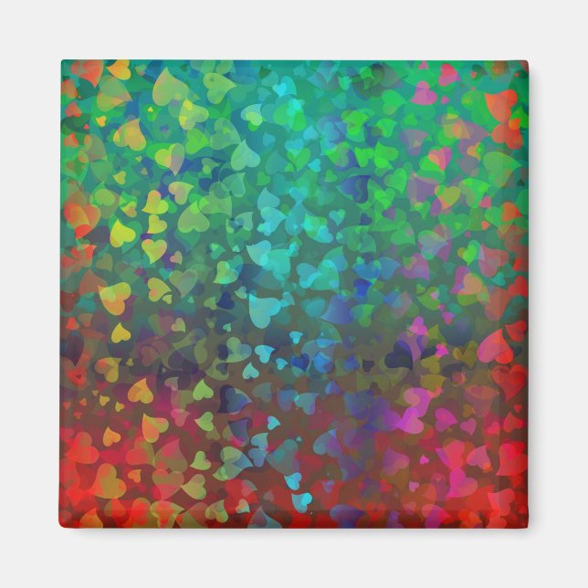 Aimant Coeurs tombants rouge et vert (Devant)