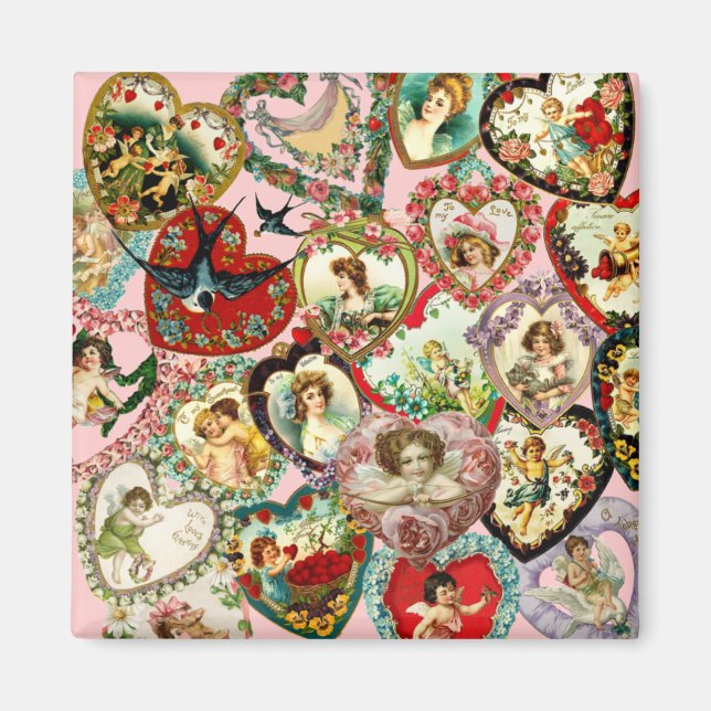 Aimant Coeurs vintages de Valentine (Devant)