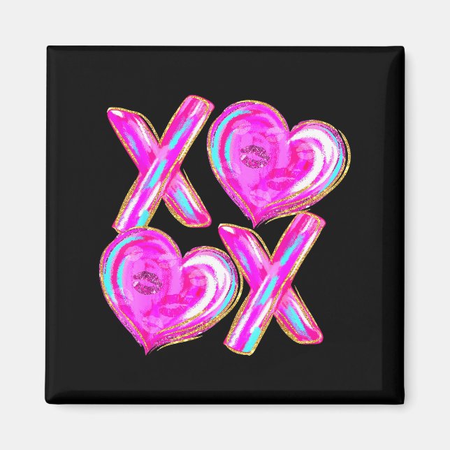 Aimant Cœurs Xoxo Saint-Valentin Femmes Filles Vday  (Devant)