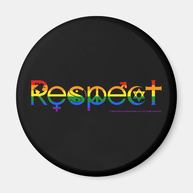 Aimant Coexister dans le Respect Fierté Gay (Devant)