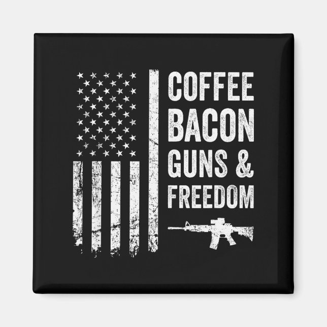 Aimant Coffee Bacon Guns &amp; Dom - Bbq Grill Funny Gun  (Devant)