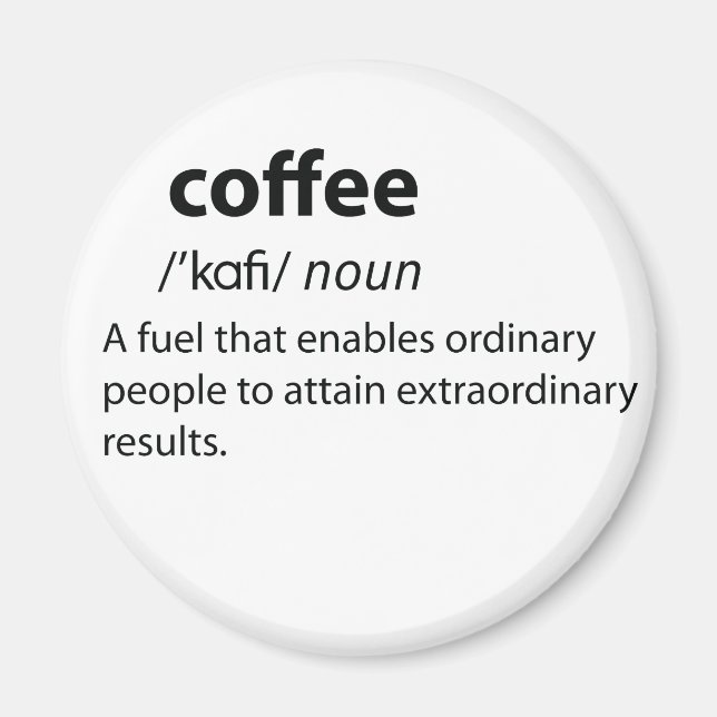 Aimant Coffee Funny Dictionnaire Définition (Devant)