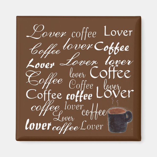 Aimant Coffee Lover Mots (Devant)