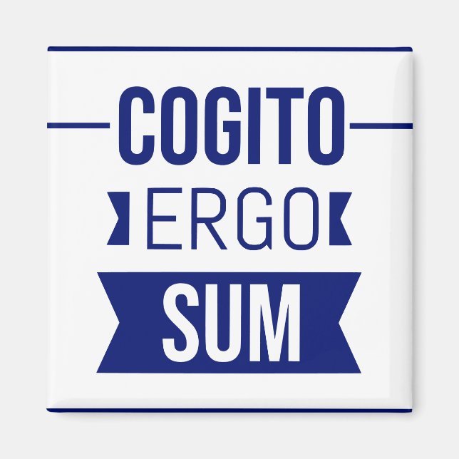 Aimant Cogito ergo sum - phrase latine (Devant)