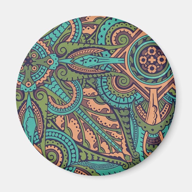 Aimant Coiffeur motif Art nouveau abstrait (Devant)