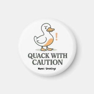 Aimant Coin avec prudence   Canard drôle et ludique