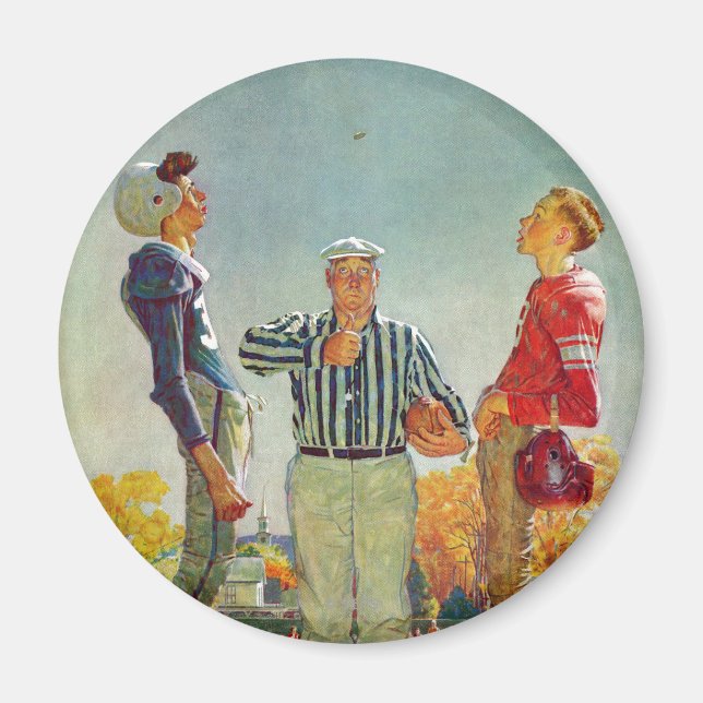 Aimant Coin Toss by Norman Rockwell (Devant)