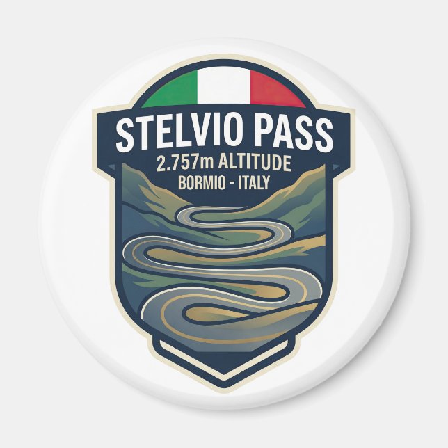 Aimant Col du Stelvio - Route de course dans les Dolomite (Devant)