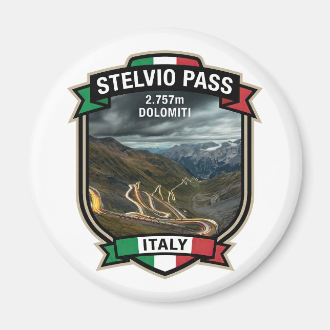 Aimant Col du Stelvio - Route de course Dolomites (Devant)