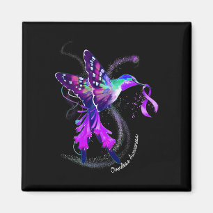 Aimant Colibri tenant un surdosage du ruban pourpre