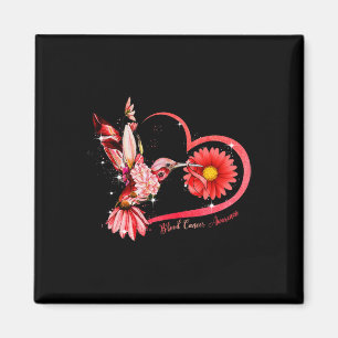 Aimant Colibri Tournesol Ruban Rouge Cancer du Sang Alert